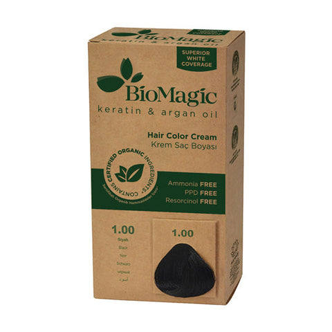 Biomagic Organic Hair Colour Cream 1.00 Black 500ml