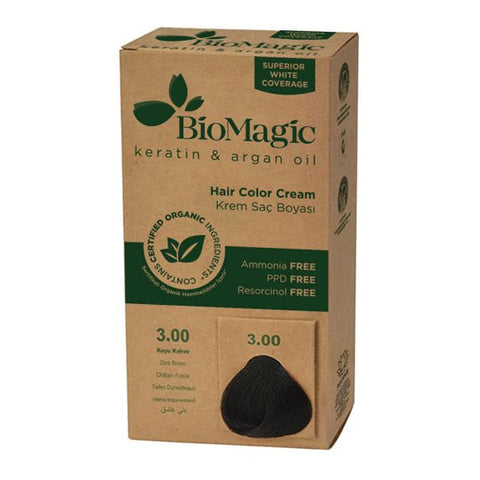 Biomagic Organic Hair Colour Cream 3.00 Dark Brown 500ml