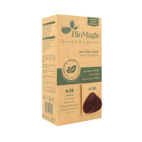 Biomagic Organic Hair Colour Cream 4.58 Red Violet Auburn 500ml