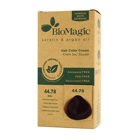 Biomagic Organic Hair Colour Cream 44.78 Deep Brown Beige Pearl 500ml