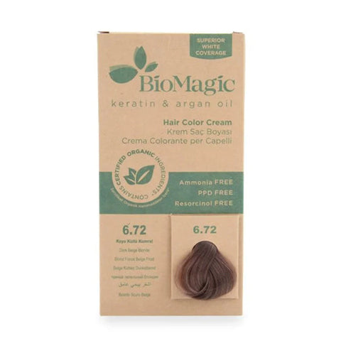 Biomagic Organic Hair Colour Cream 6.72 Dark Beige Blonde 500ml