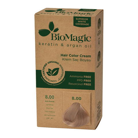 Biomagic Organic Hair Colour Cream 8.00 Light Blonde 500ml