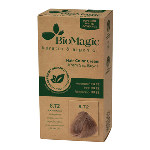 Biomagic Organic Hair Colour Cream 8.72 Light Beige Blonde 500ml