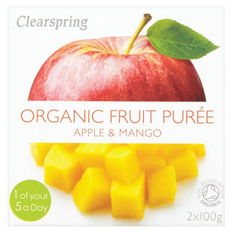 Clearspring Organic Fruit Puree Apple & Mango 2x100g