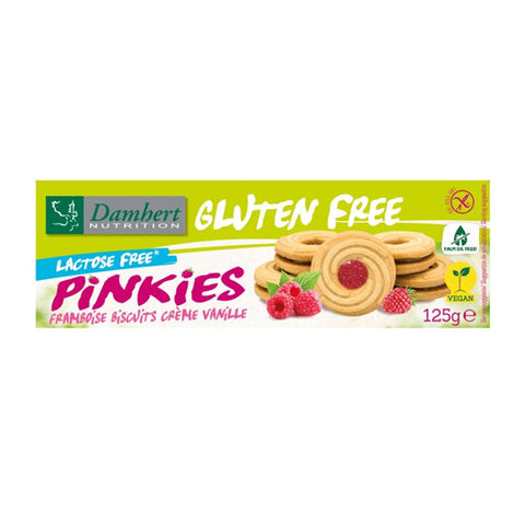 Damhert Gluten Free Lactose Free Pinkies Framboise Biscuits Cr�me Vanille 125g