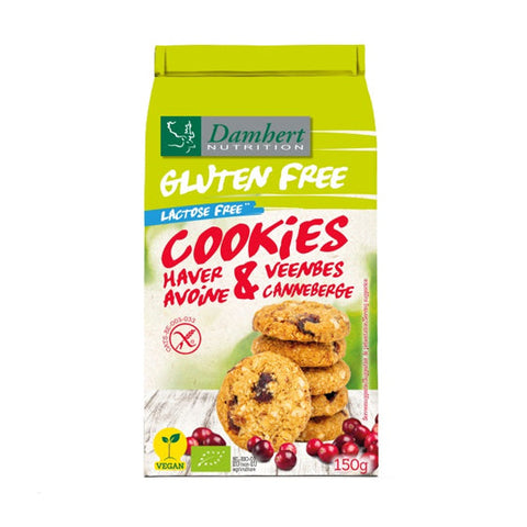 Damhert Gluten Free Oat Biscuits Cranberry BIO 150g