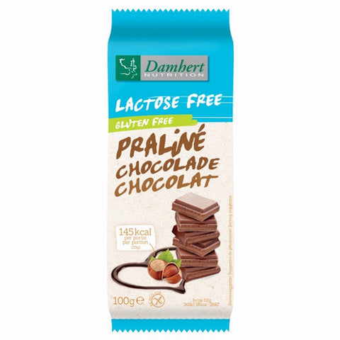 Damhert Lactose Free Chocolate with hazelnutfilling glutenfree 100g