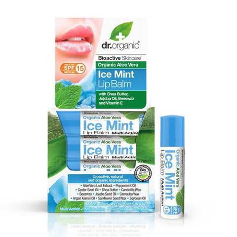 Dr Organic Aloe Vera & Ice Mint Lipbalm 5.7ml