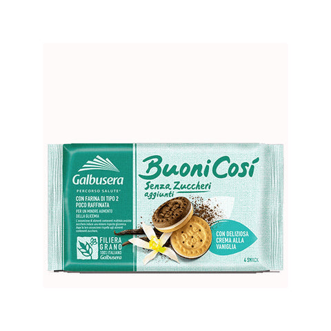 Galbusera Buoni Cosi Chocolate Sandwich Biscuits with Vanilla Cream Filling 160g