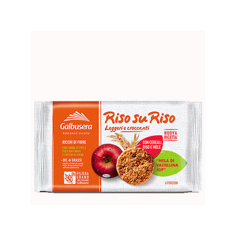 Galbusera Riso Su Riso Biscuits with Cereals, Rice and Apple 380g