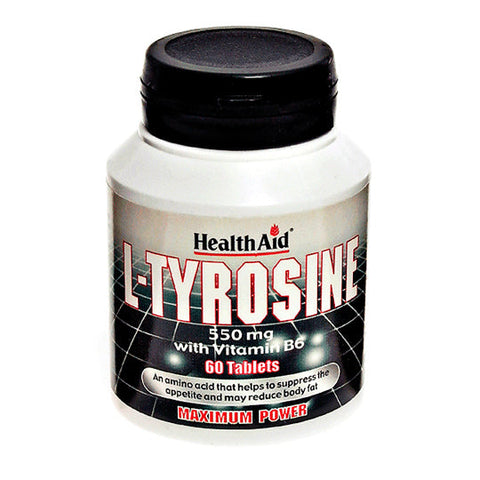 Health Aid L-Tyrosine 550mg + Vitamin B6 60 Tablets