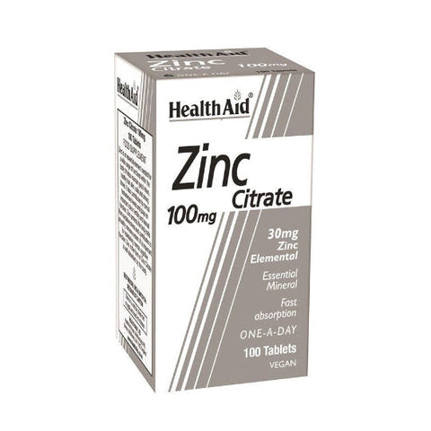 Health Aid Zinc Citrate 100mg 100 tabs