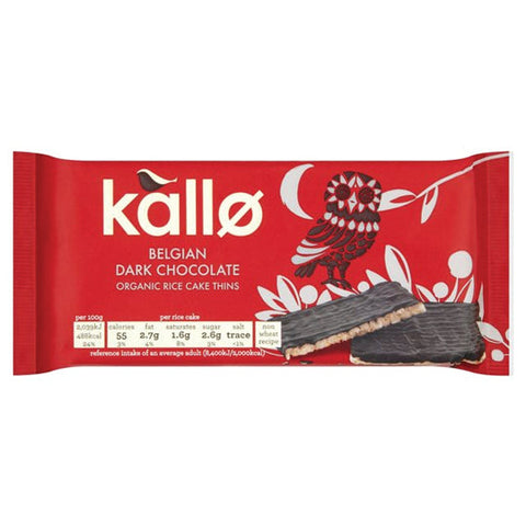 Kallo Organic Dark Chocolate Coated Rice Cakes 90g