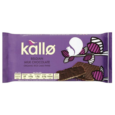 Kallo Organic Milk Chocolate Coated Rice Cakes 90g