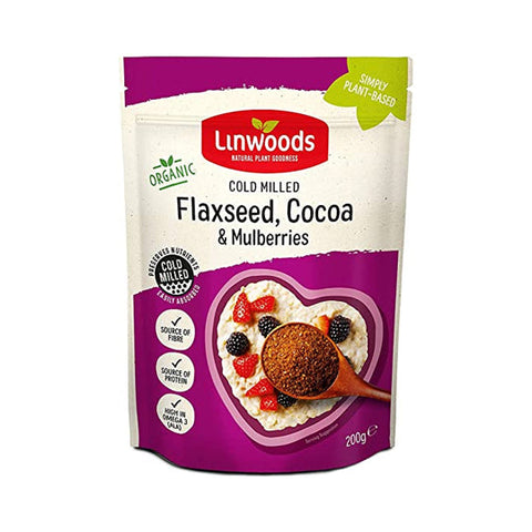 Linwoods Milled Organic Flaxseed, Cocoa & Mulberries 200g