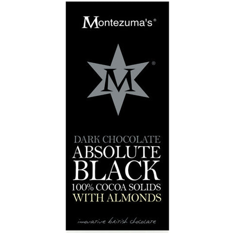 Montezumas 100% Cocoa Bar with Almonds: Absolute Black 100g