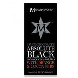 Montezumas 100% Cocoa Bar with Orange and Cocoa Nibs: Absolute Black 100g