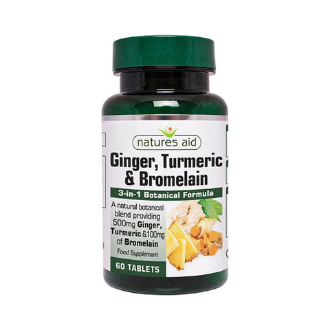 Natures Aid Ginger, Turmeric and Bromelain - 60 tabs
