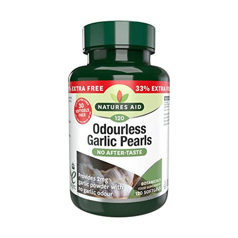 Natures Aid Odourless Garlic Pearls 120 soft gels