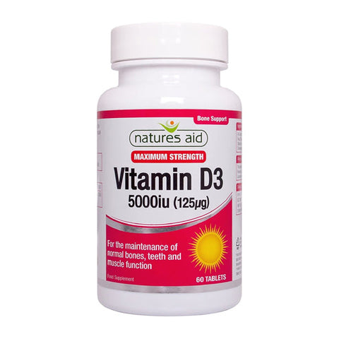 Natures Aid Vitamin D3 5000iu (125mcg) - 60 tabs