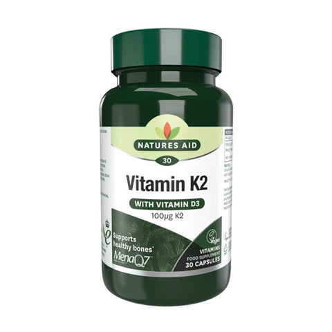 Natures Aid Vitamin K2 (100mcg) MenaQ7 - 30 caps