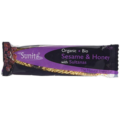 Sunita Organic Sesame Bar with Sultanas 30g